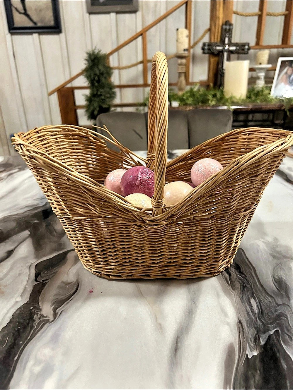 Bath Bombs in Wicker Basket